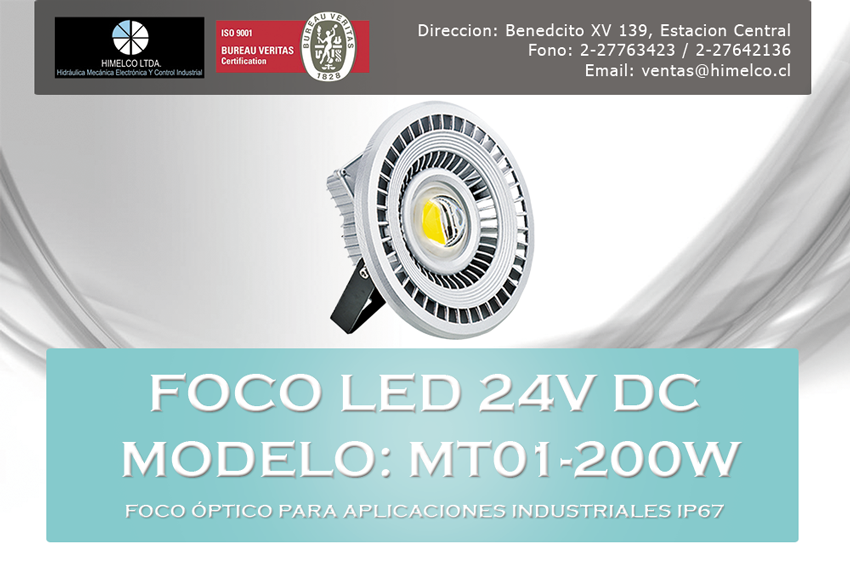 Foco LED 24V DC modelo MT01-200W