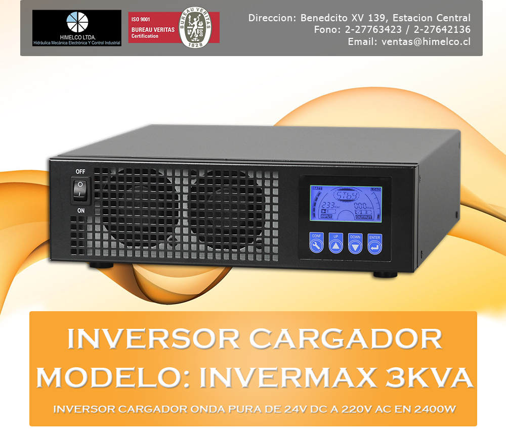 InverMax 3kVA (Inversor onda pura 24V-220V en 3KVA/2400W) – Himelco