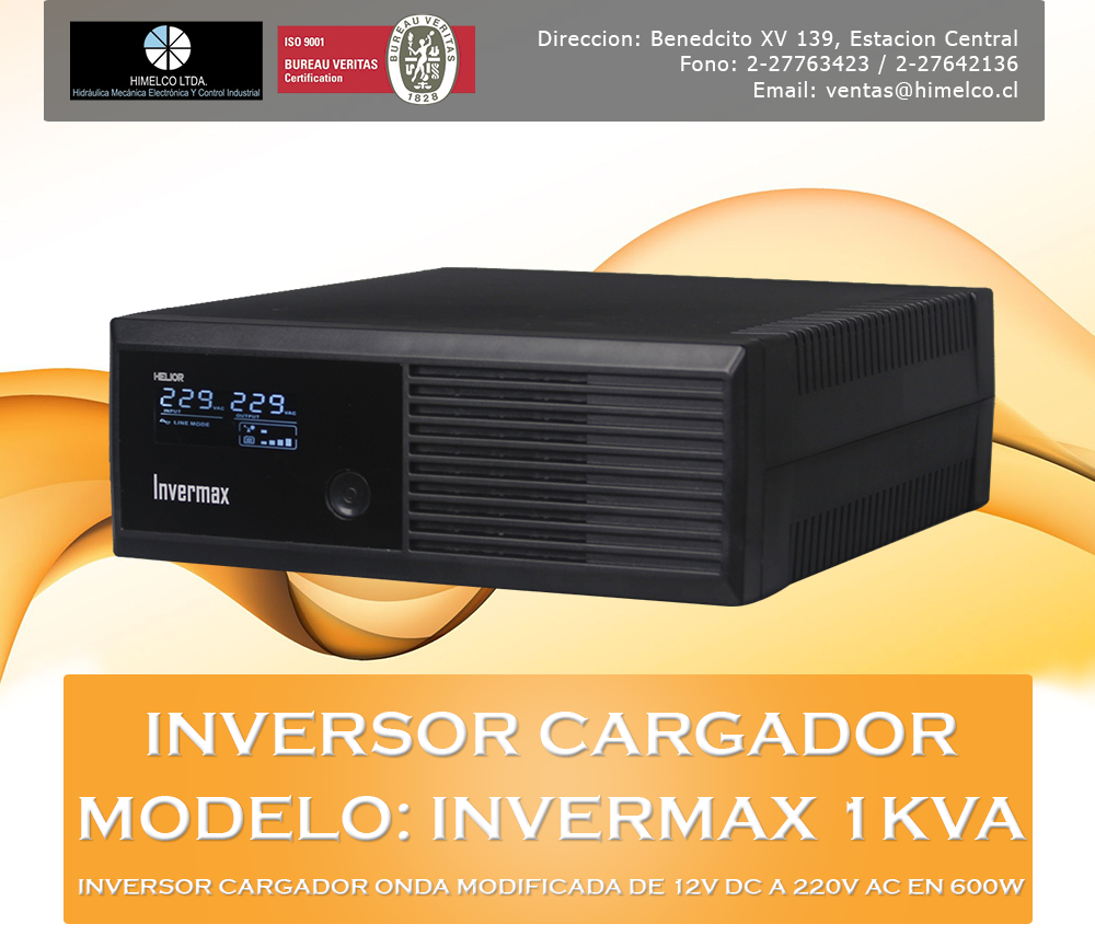 Inversor Cargador INVERMAX 1KVA