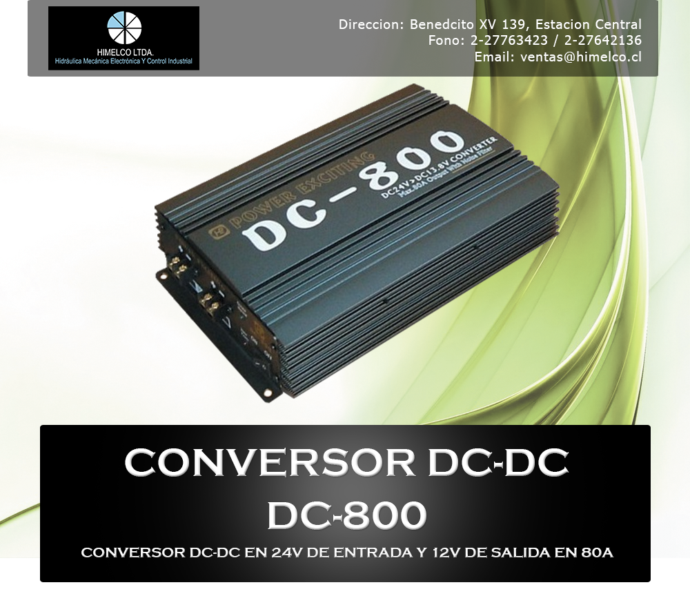 Conversor DC-800 de 24V a 12V en 80A