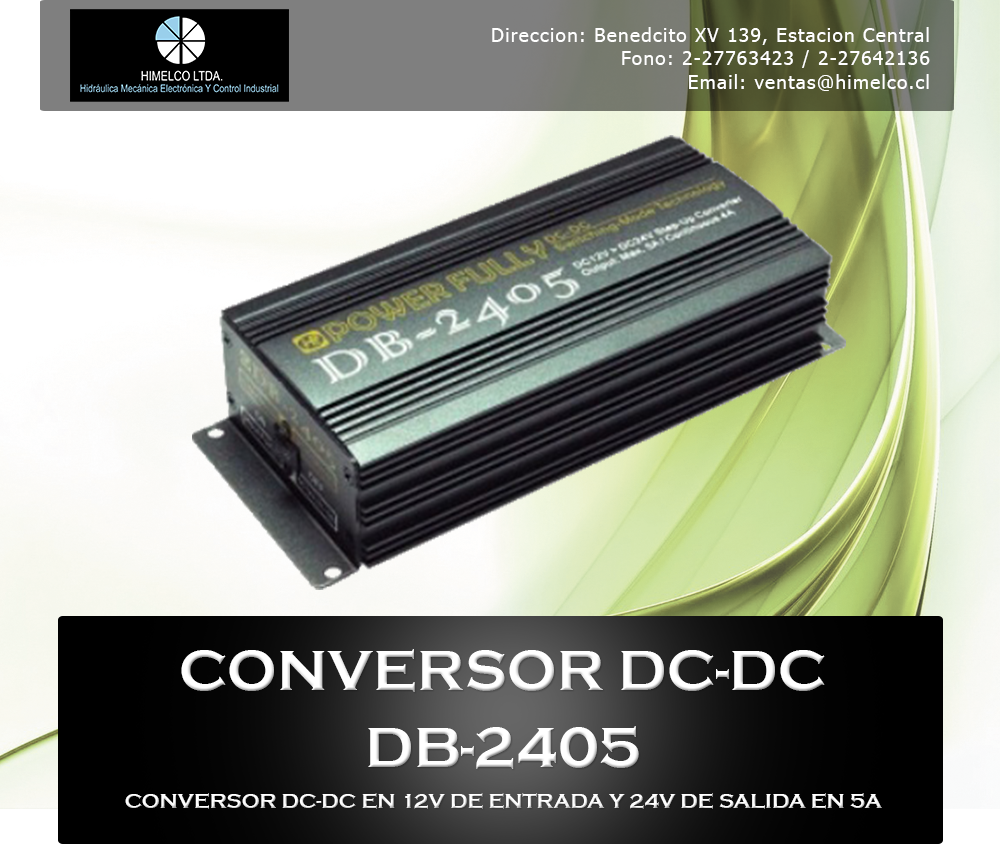 Conversor DB-2405 de 12V a 24V en 5A.